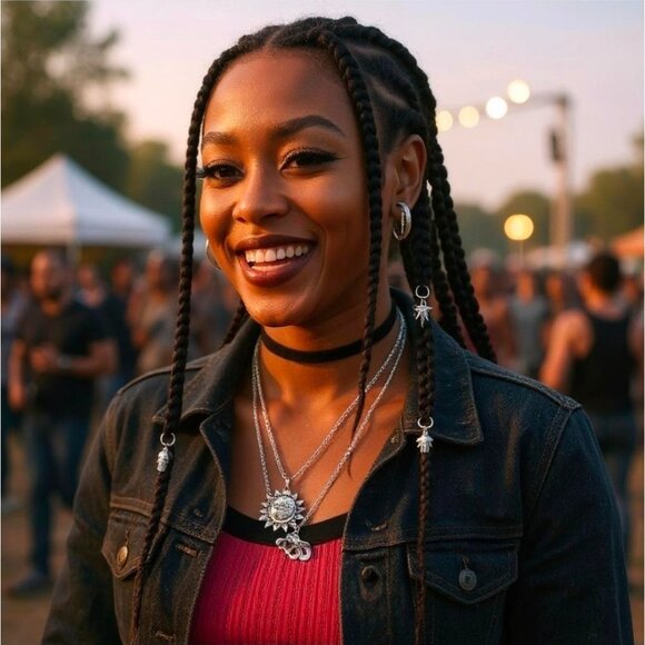 PTLHZ ✦ Sun & Cloud Charms Necklace Set ✦ Silver Rope Chains Celestial NWT - Picture 4 of 9